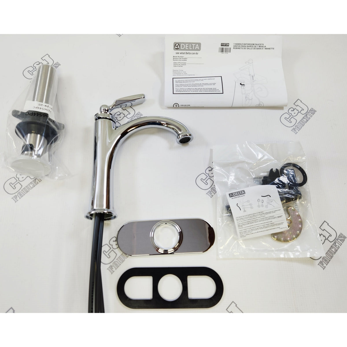 Delta 532-MPU-DST Woodhurst 1.2 GPM Single Hole Bathroom Faucet - Chrome