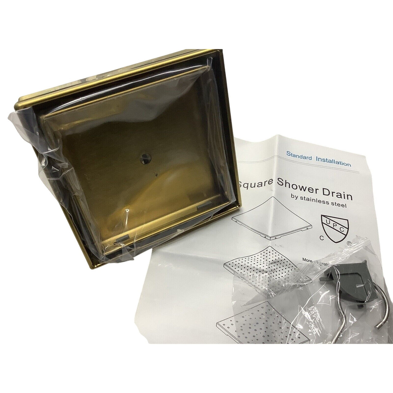 Signature Hardware 443322 Cohen 4" Tile Insert Shower Drain - Polished Brass