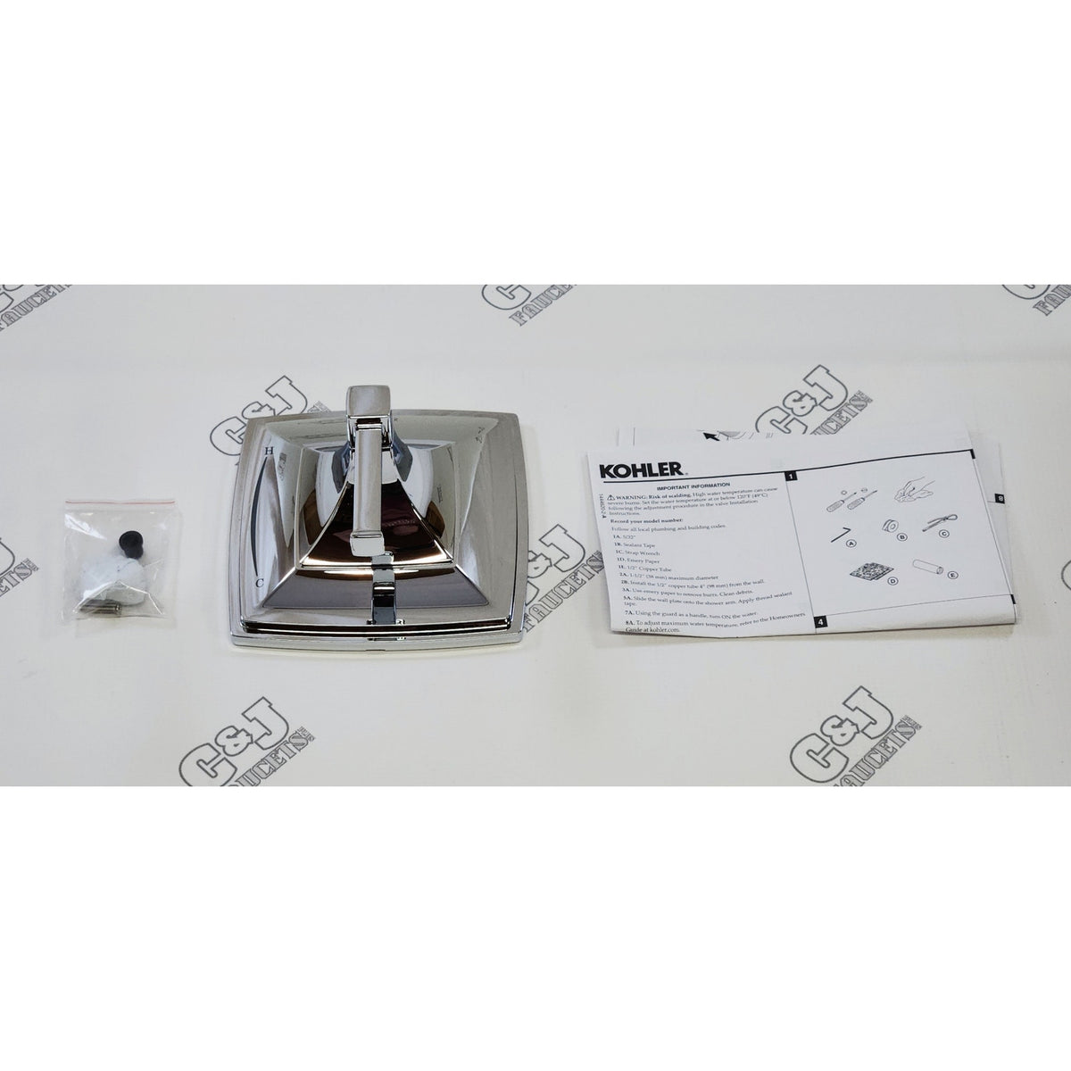 Kohler TS23952-4-CP Riff Rite-Temp Shower Valve Trim - Polished Chrome