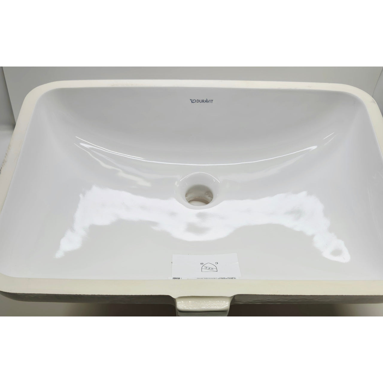 Duravit 03953900172 No. 1 Rectangular Undermount Bathroom Sink w/Overflow -White