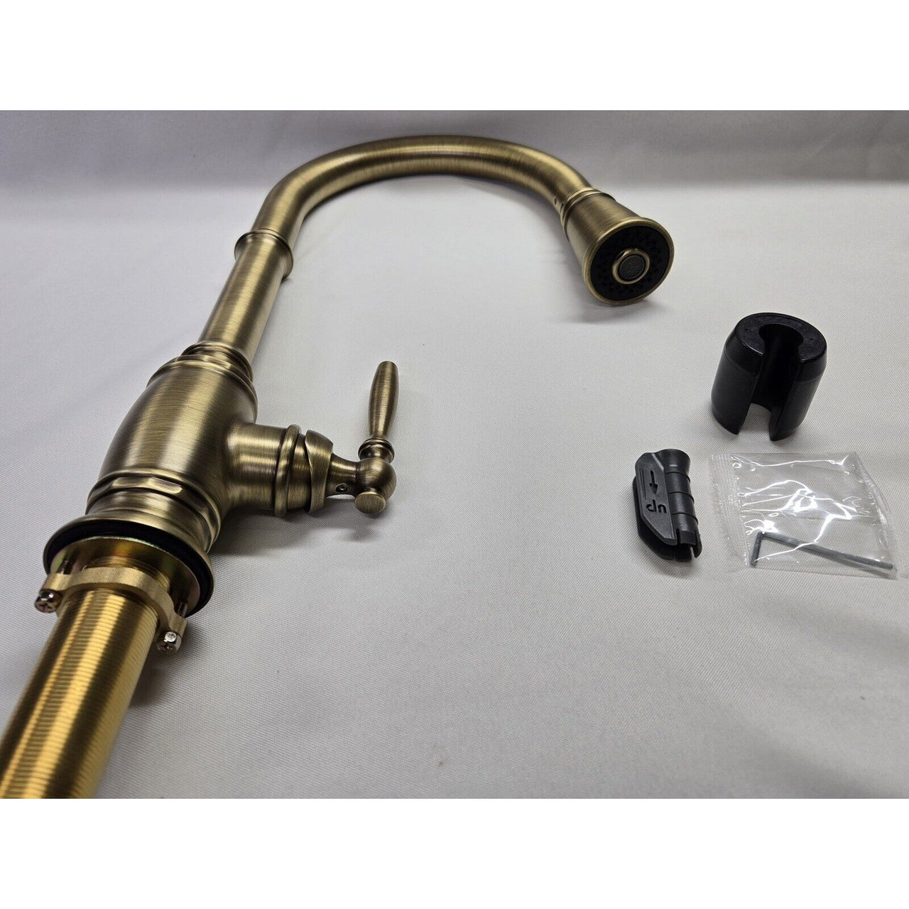 Signature Hardware 481708 Finnian Pull-Down Kitchen Faucet - Aged Brass
