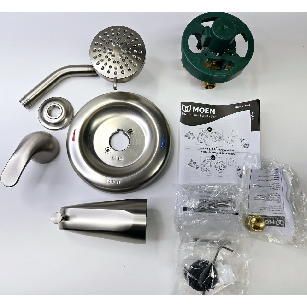 Moen 82613SRN Adler Tub and Shower Package, 1,8 GPM - Spot Resist Brushed Nickel