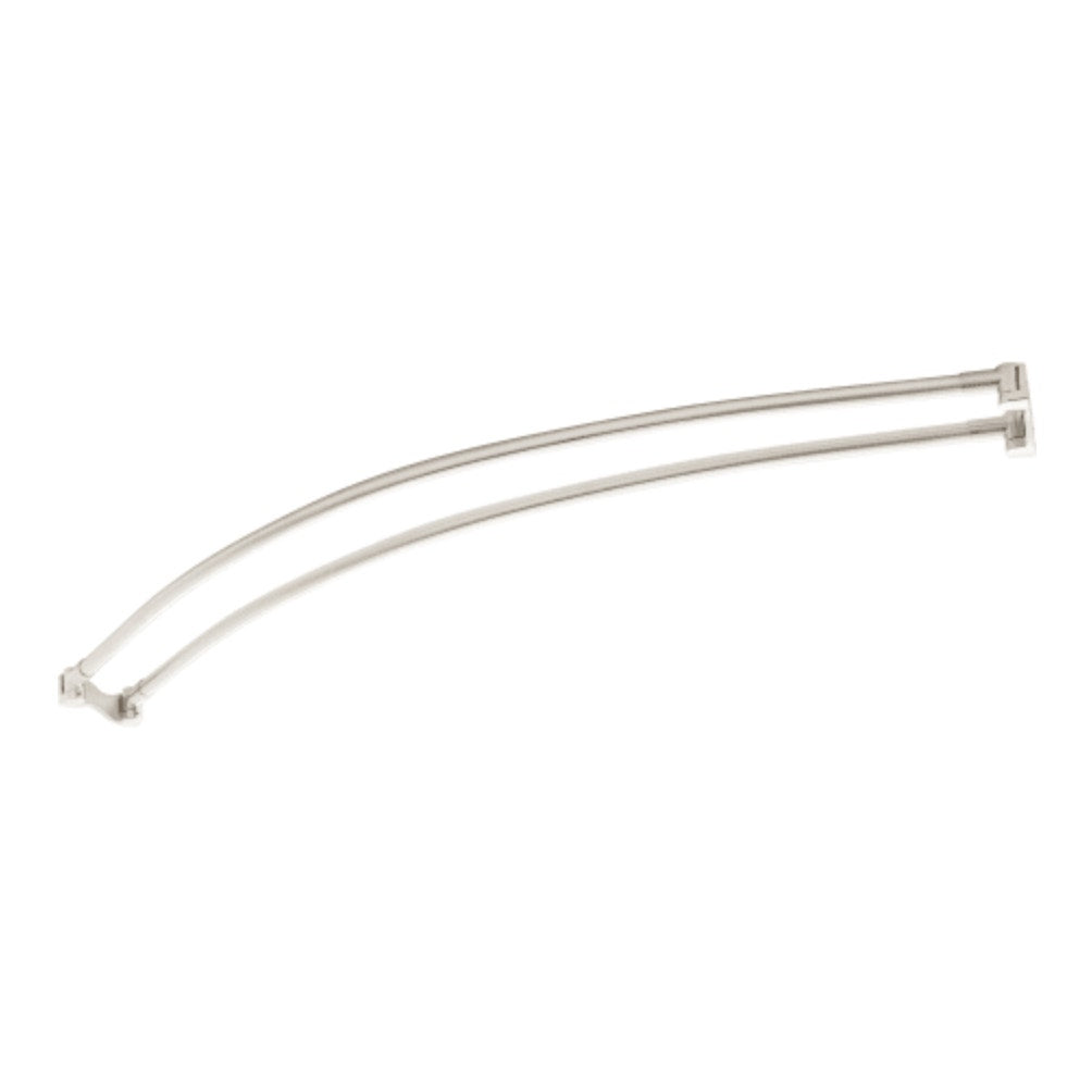 Signature Hardware 466777 60" Curved Brass Shower Rod - Brushed Nickel