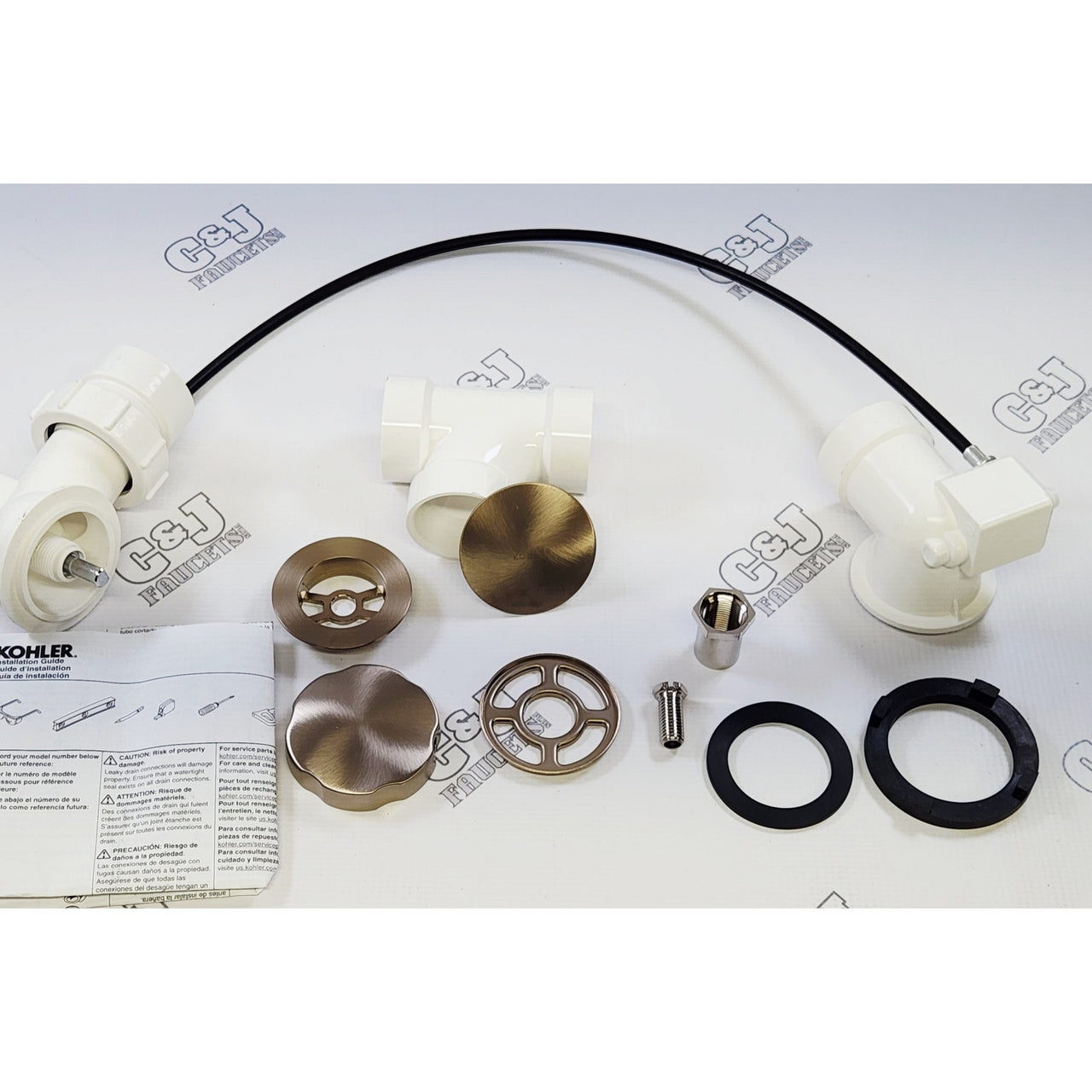 Kohler 7214-BV Clearflo Bath Waste Cable Drain - Vibrant Brushed Bronze READ