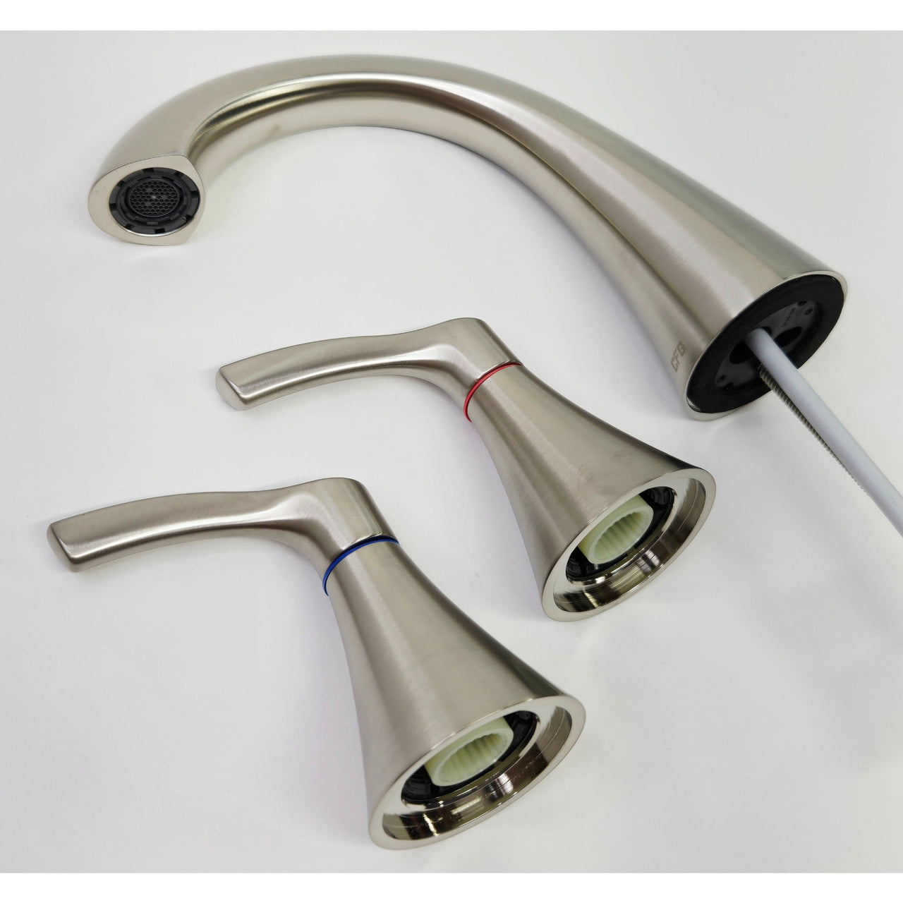 Moen CFG 58912BN Ash Widespread Bathroom Faucet with Valve & Drain -Brush Nickel