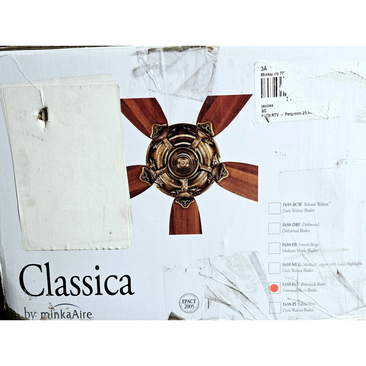MinkaAire F659-PBL Classica 54" 5 Blade Indoor Ceiling Fan - Provencal Blanc