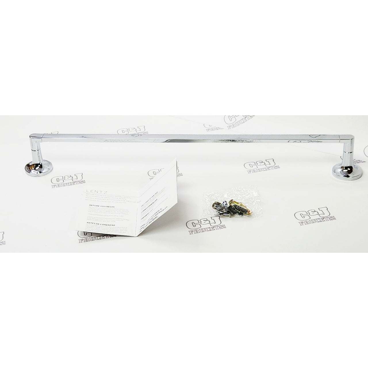 Signature Hardware 466396 Lentz 24" Wall Mounted Towel Bar - Chrome