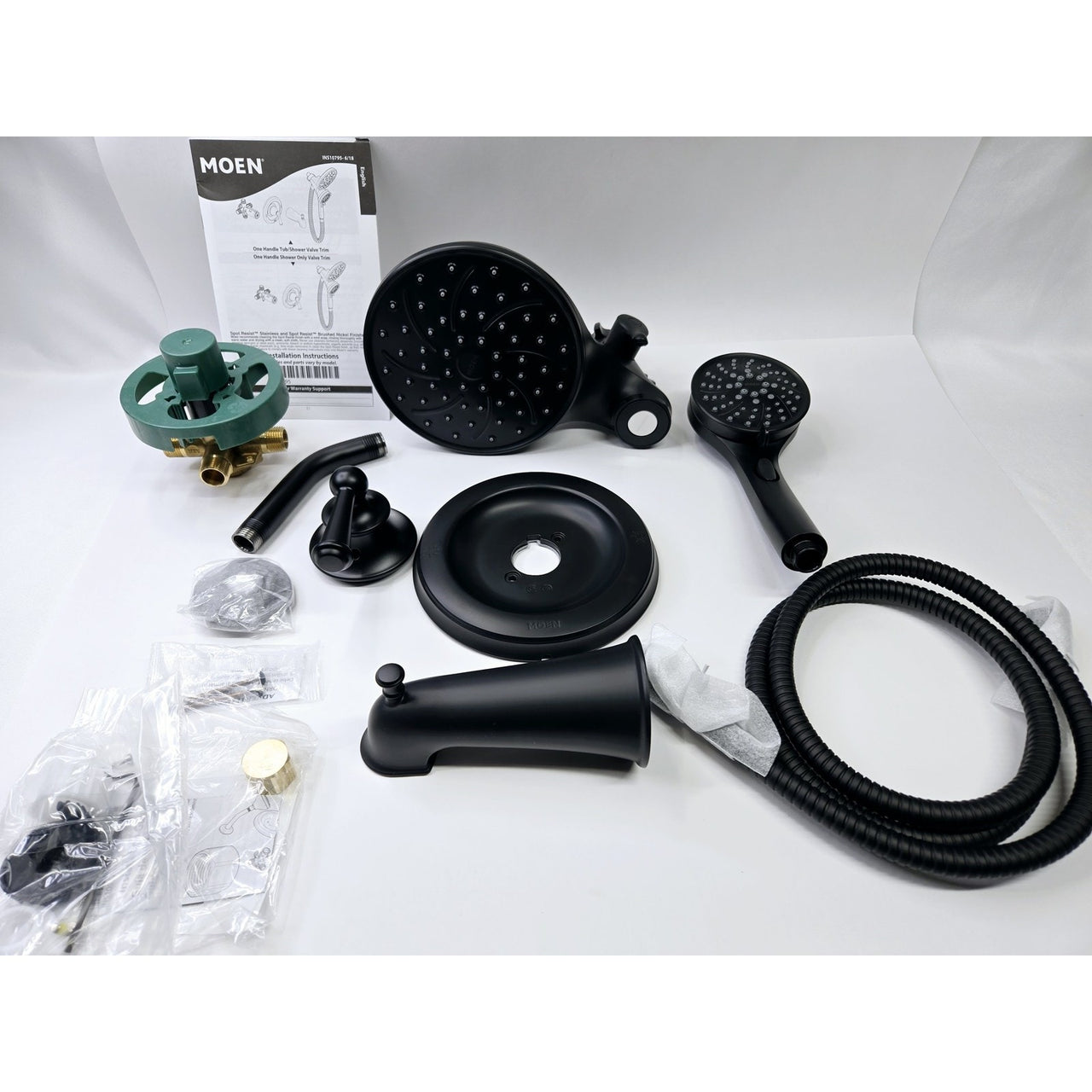 Moen 82611BL Brecklyn Single Handle 6-Spray Tub and Shower Faucet - Matte Black