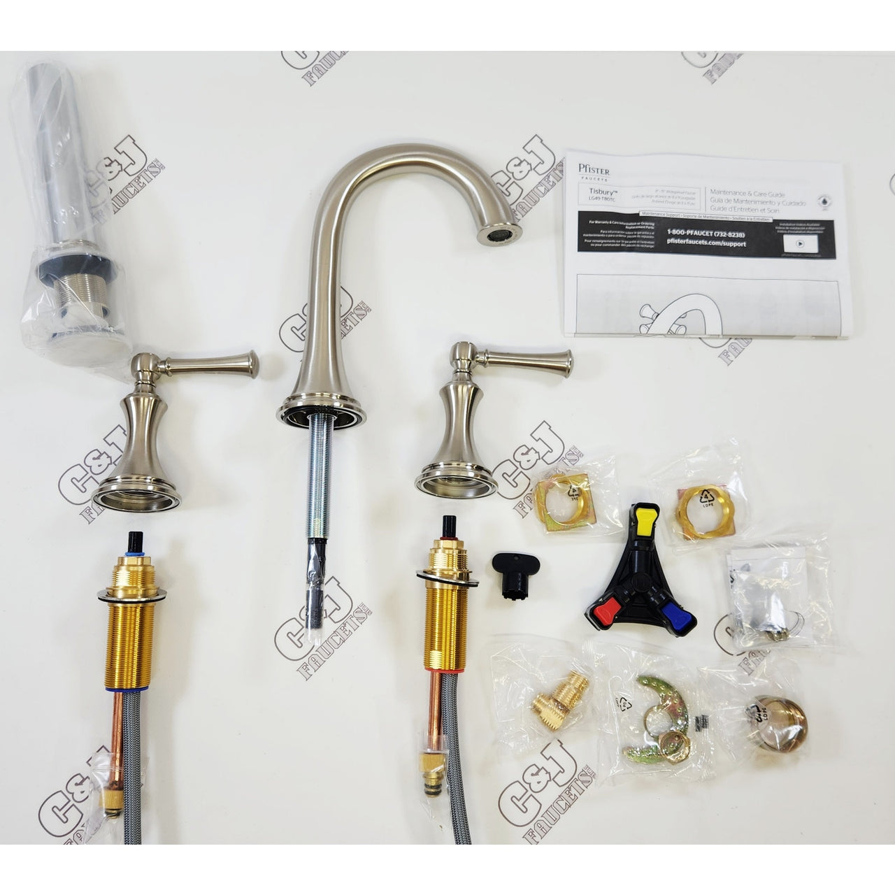 Pfister LG49-TB0TLK Tisbury Widespread Bathroom Sink Faucet - Brushed Nickel