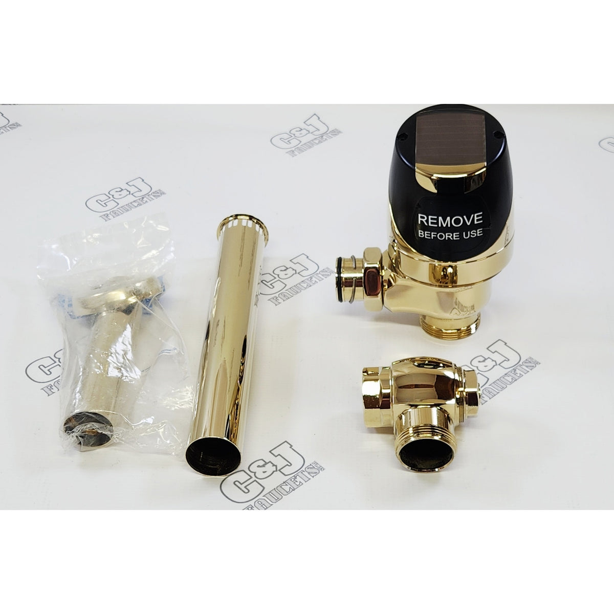 Sloan 8111-1.28 PVD 1.28 GPM Toilet Sensor Flushometer - Polished Brass READ