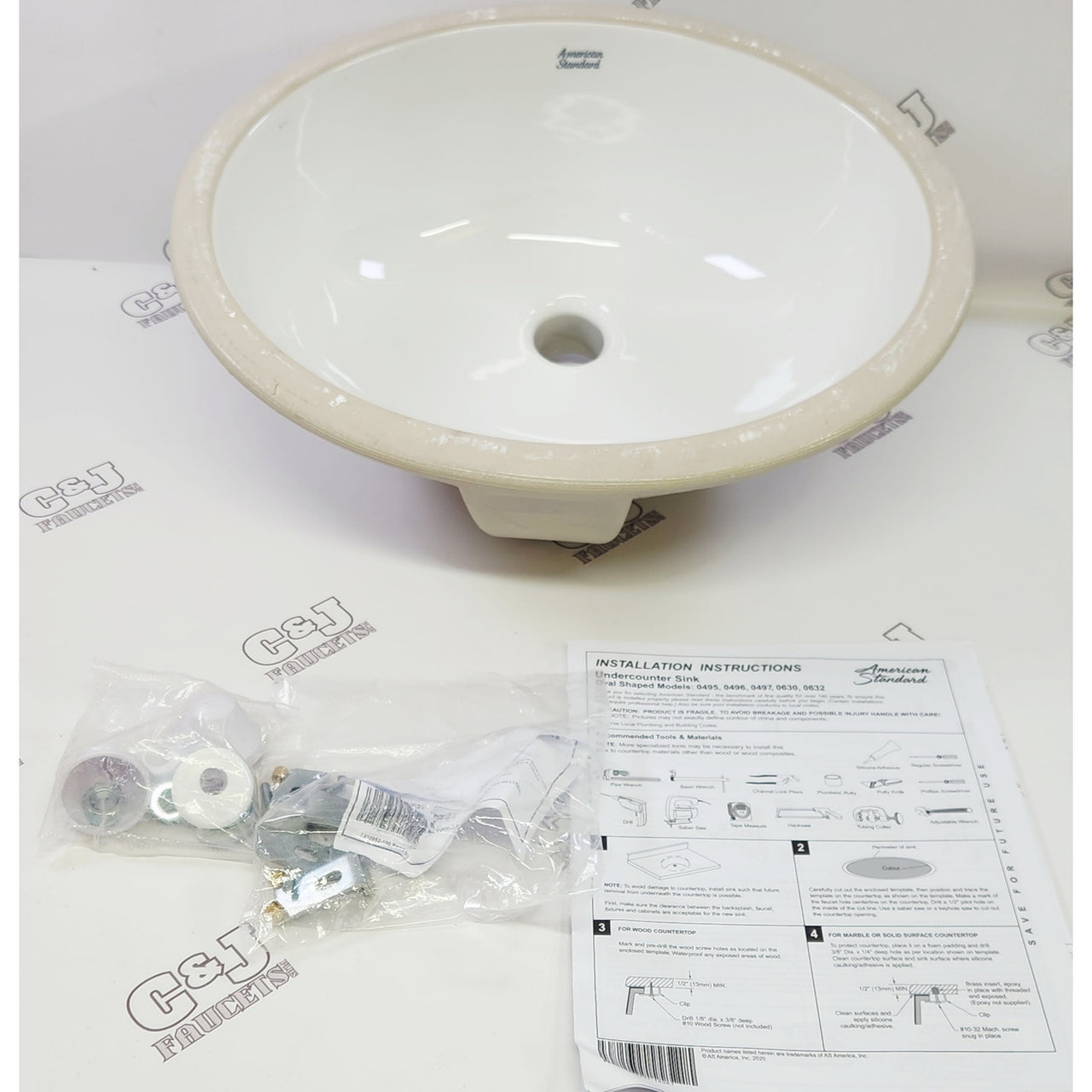 American Standard 0495221.020 Ovalyn 17" x 14" Undermount Sink - White