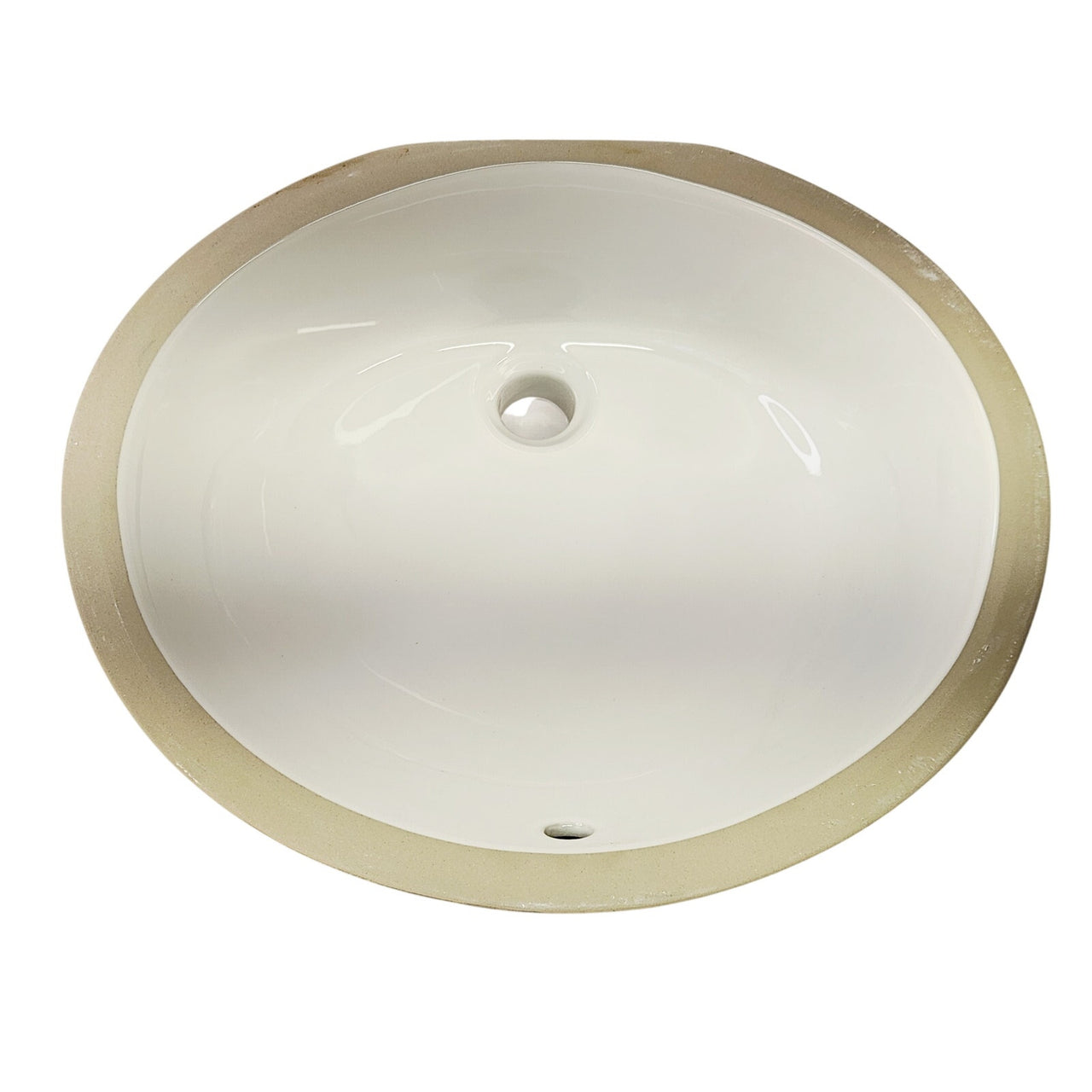 Miseno MNO1714OUBWH Oval Undermount Bathroom Sink, Front Overflow - Bright White