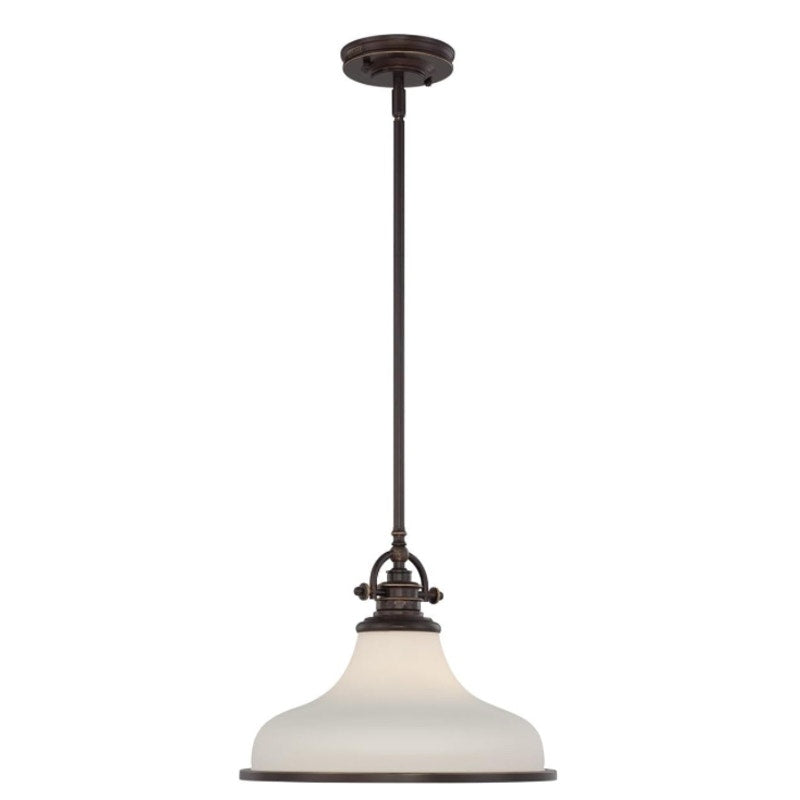 Quoizel Lighting GRT2814PN Grant 14 inch Opal Pendant Light -  Palladian Bronze