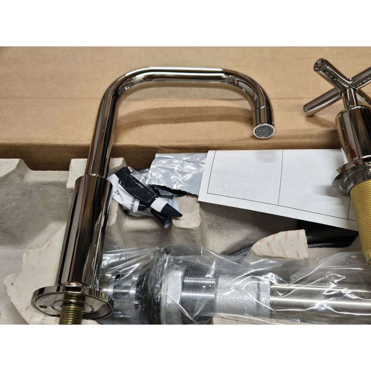 Kohler 14406-3-SN Purist Bathroom Faucet Cross Handle - Vibrant Polished Nickel