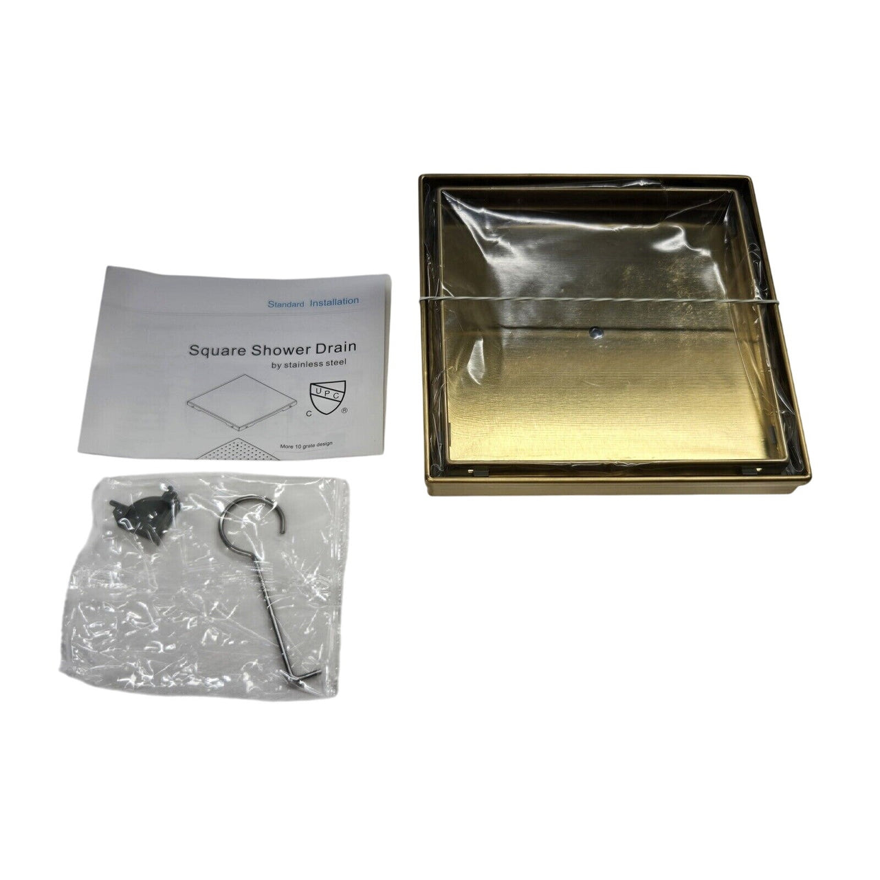 Signature Hardware 443329 Cohen 4" Tile Insert Shower Drain - Polished Brass