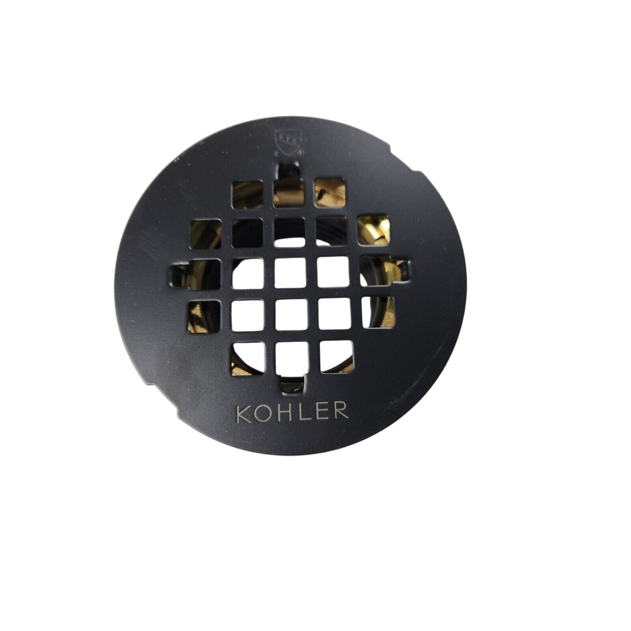 Kohler 22675-BL Round Brass Shower Receptor Drain - Matte Black