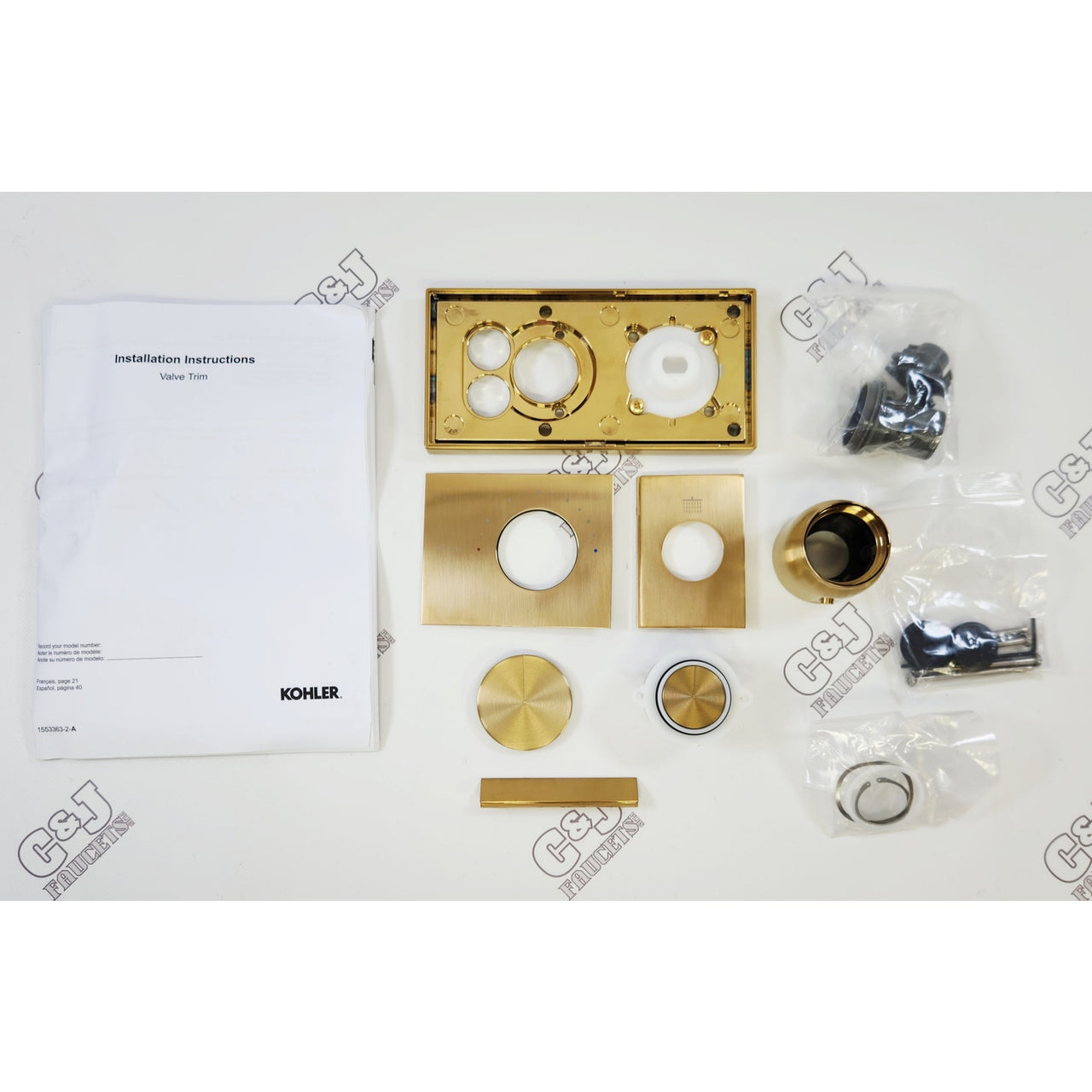 Kohler 26345-9-2MB Anthem One Outlet Thermostatic Valve Control - Brushed Brass