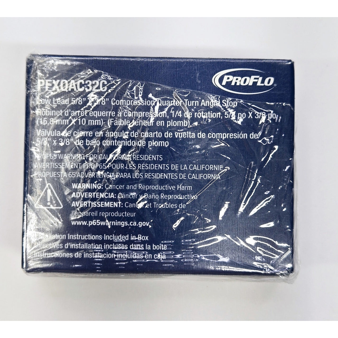 Proflo PFXQAC32C Low-Lead Compliant Quarter-Turn Angle Stop - Chrome