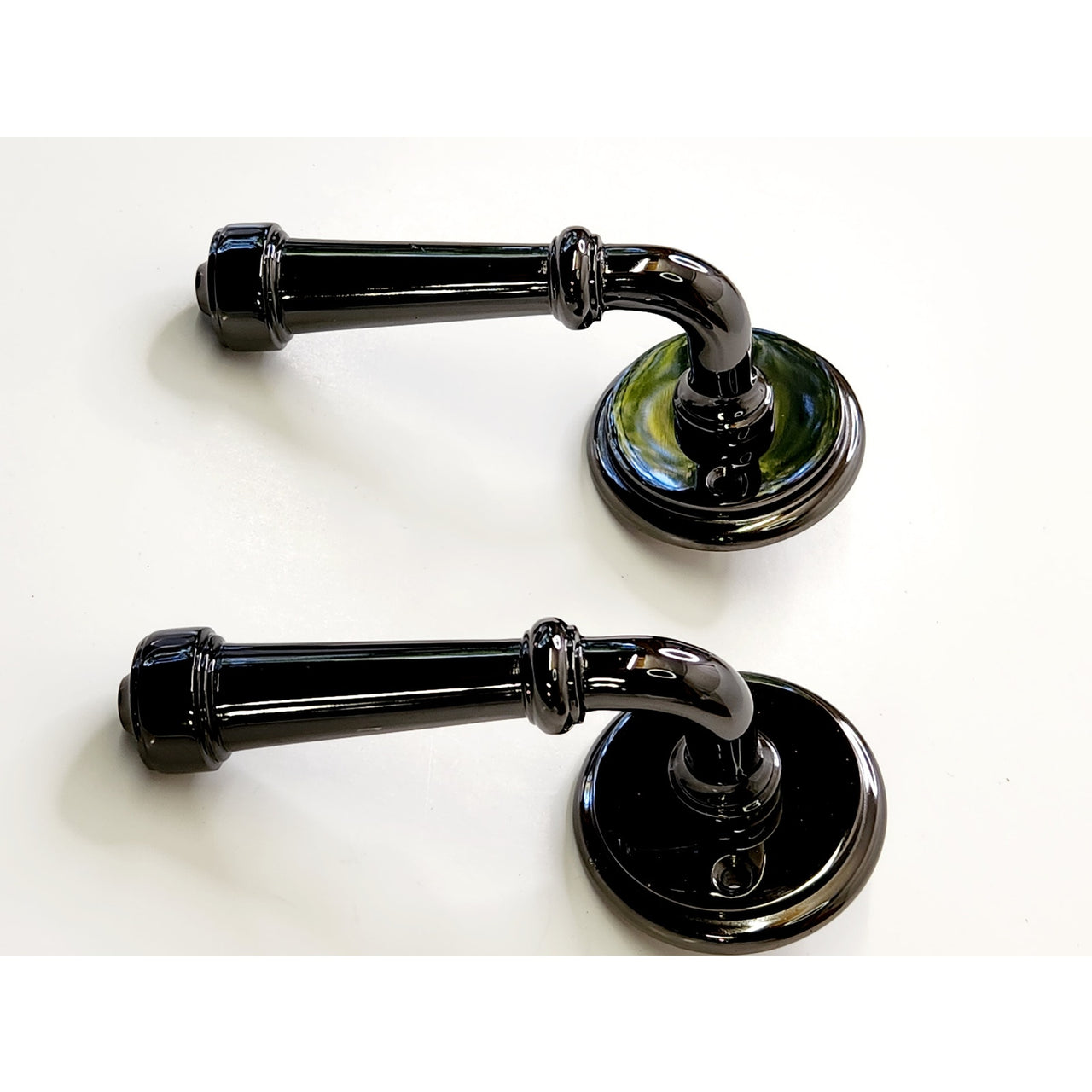 Signature Hardware 479325 Esmond Brass Dummy Door Lever Set - Black Nickel READ