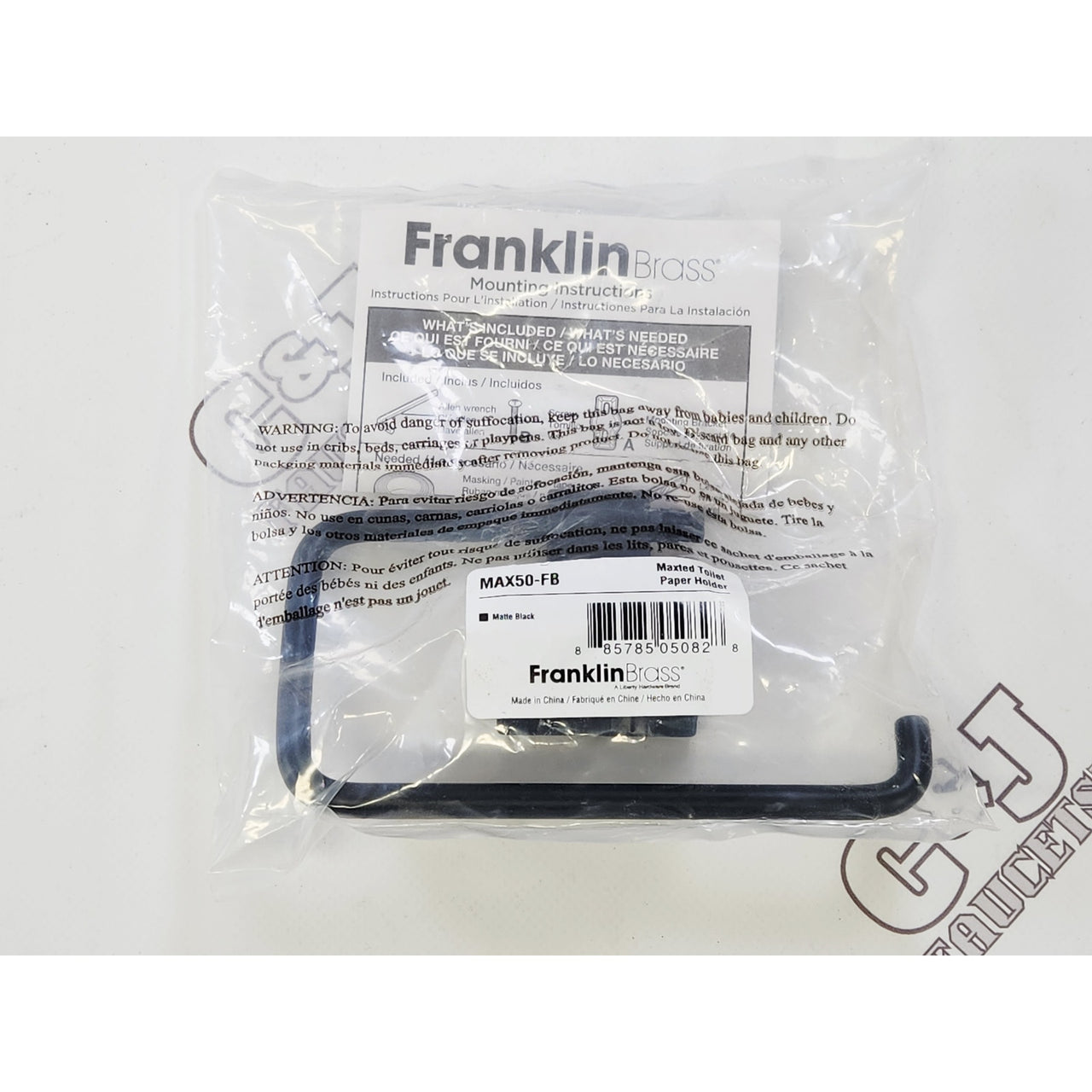 Franklin Brass MAX50-FB Maxted Euro Bathroom Toilet Paper Holder - Matte Black