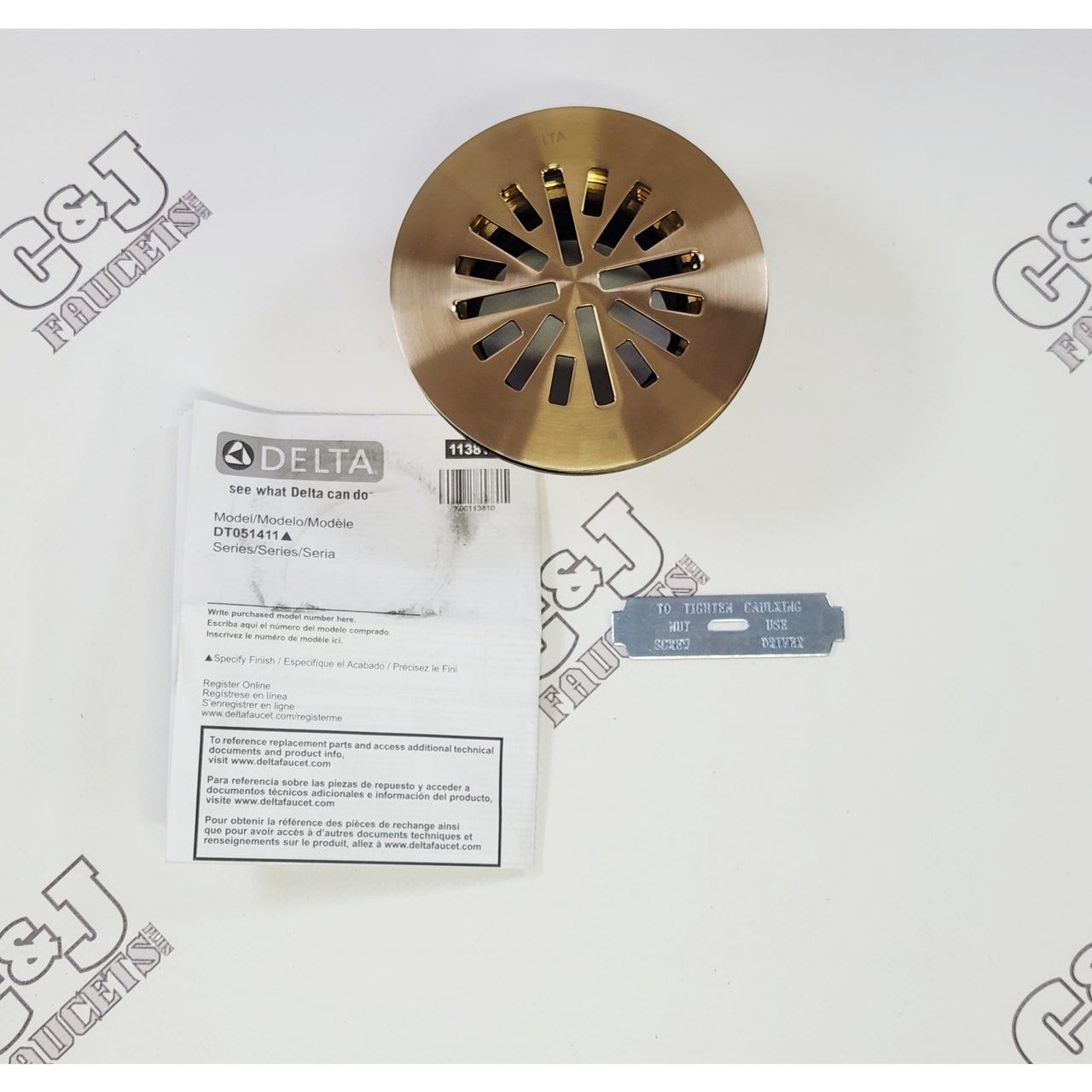Delta DT051411-CZ 4" Prefab Round Shower Drain - Champagne Bronze