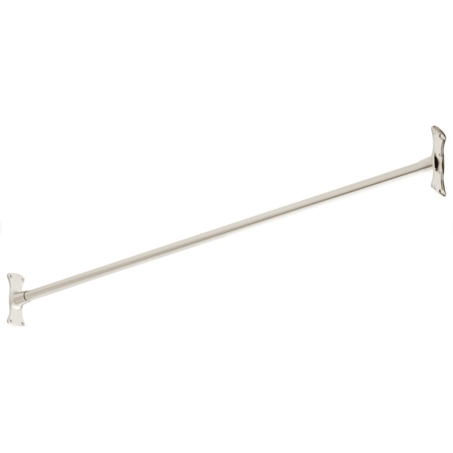 Signature Hardware 466734 48" Straight Brass Shower Rod - Brushed Nickel