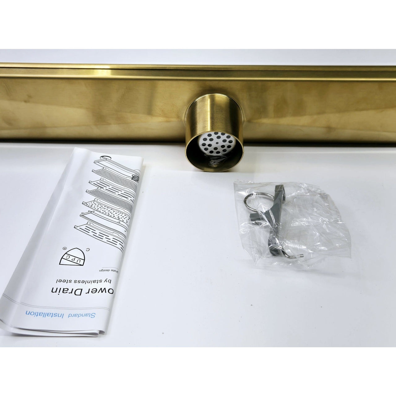Signature Hardware 443319 Cohen 32" Linear Tile-In Shower Drain - Polished Brass