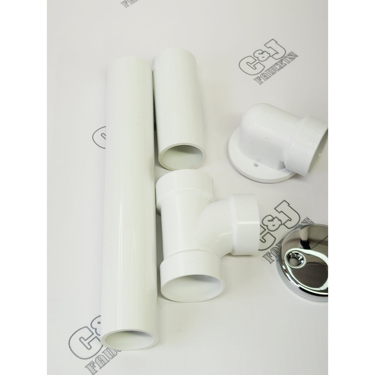 Proflo PFWO300 1-1/2" PVC Tub Drain Trim / Fitting - Toe Tap - Chrome