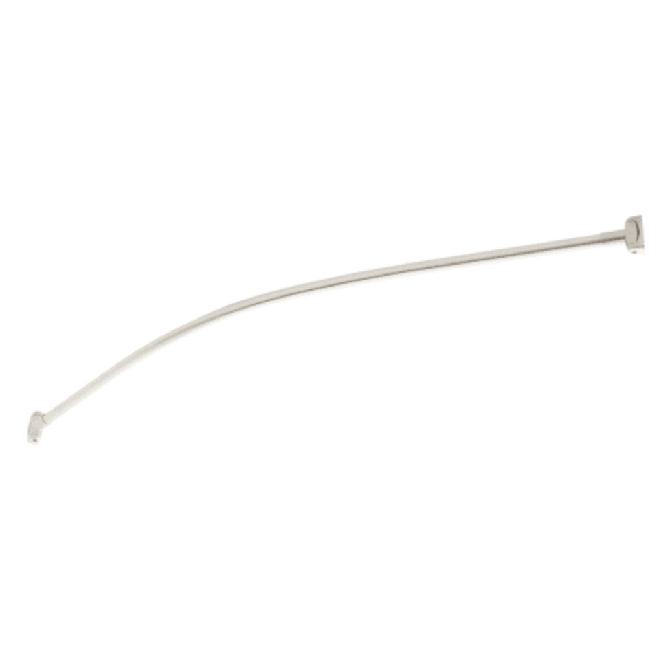Signature Hardware 466764 66" Curved Brass Shower Rod - Brushed Nickel