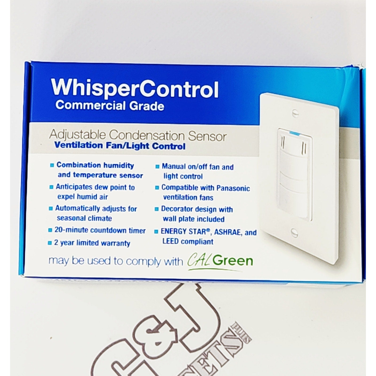 Panasonic FV-WCCS2-W Condensation Sensor Plus On/Off Fan Control - Whi