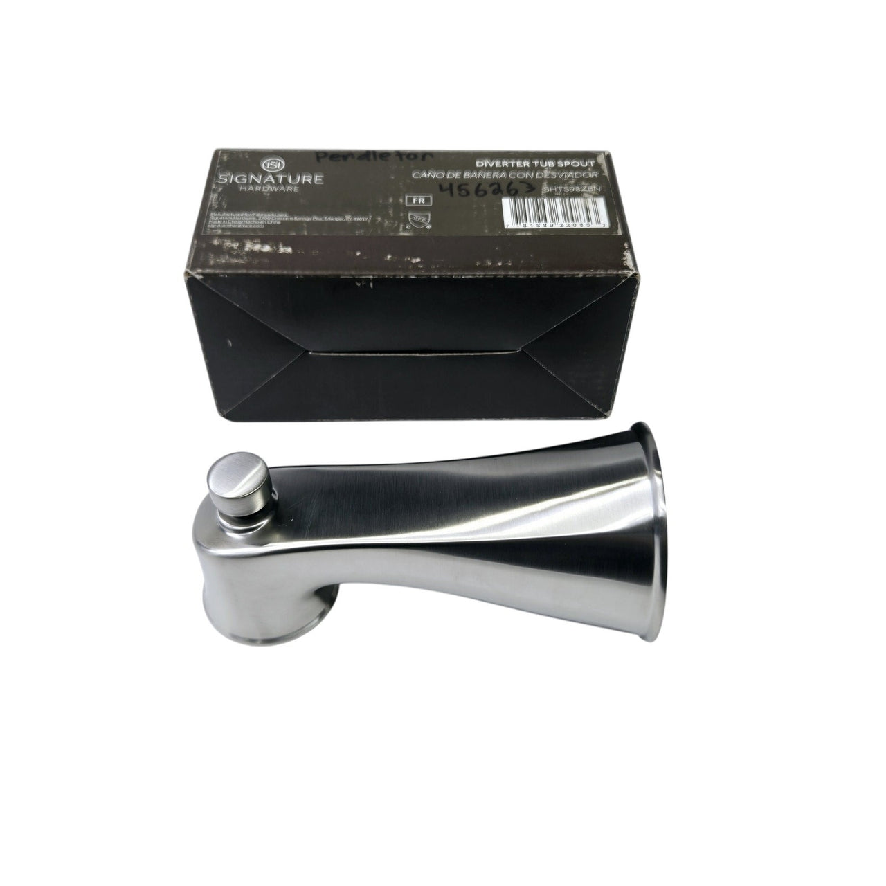 Signature Hardware 456263 Pendleton Tub Spout with Diverter - Brushed Nickel