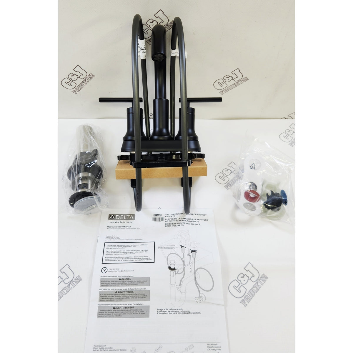 Delta 25442-BLTP-DST Altado 1.2 GPM Centerset Bathroom Faucet - Matte Black