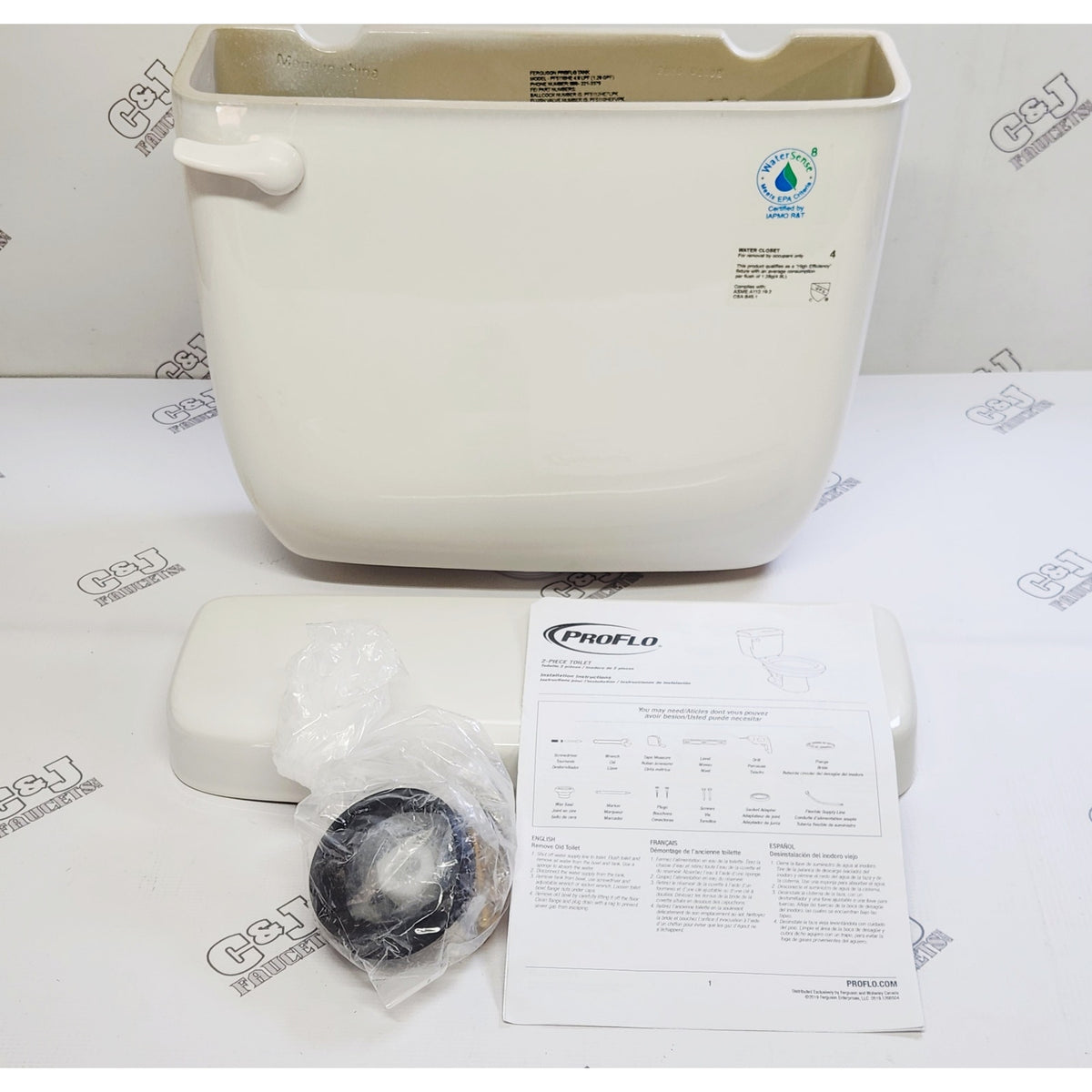 Proflo PF5110HEWH Jerritt 1.28 GPF Bathroom Toilet Tank Only - White