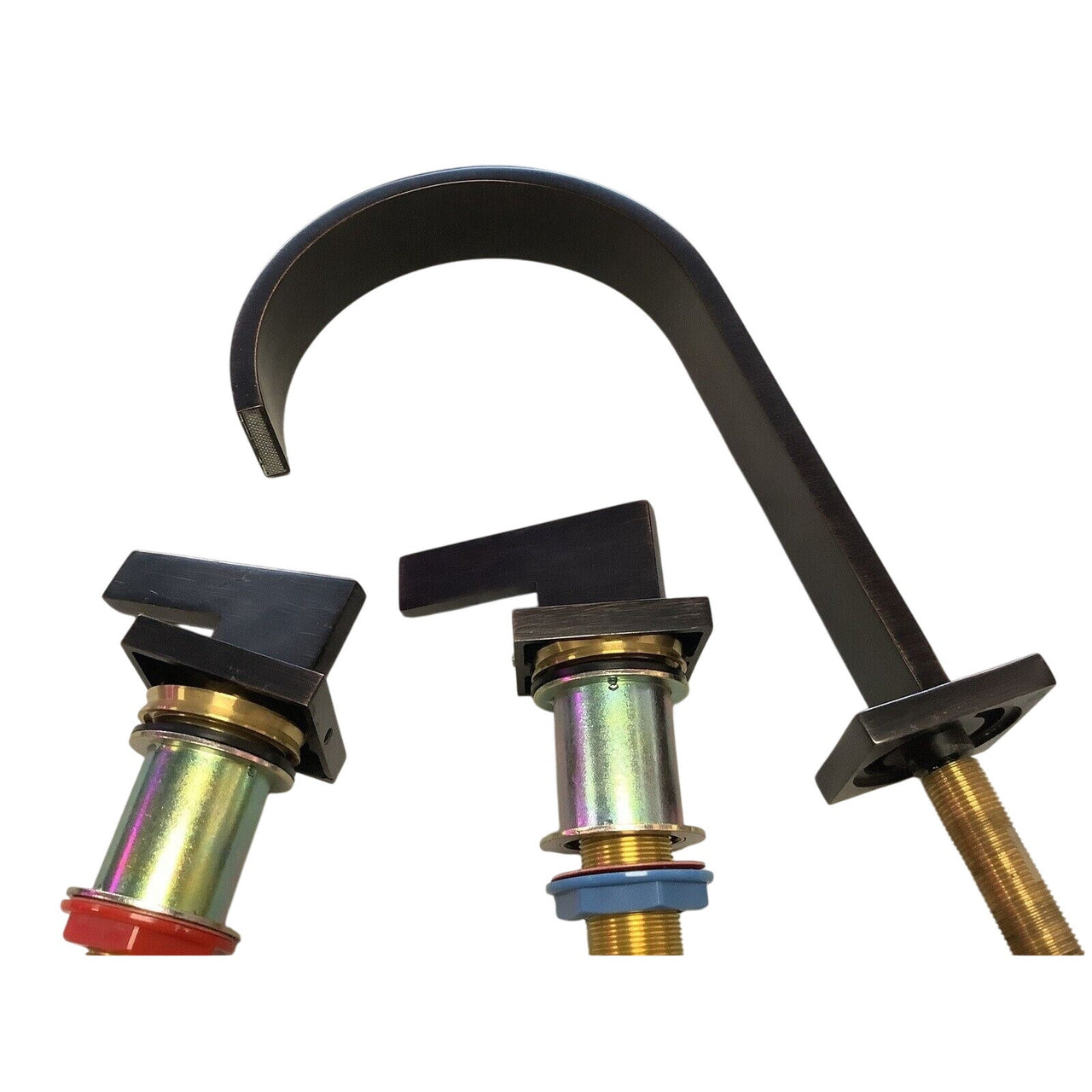 Signature Hardware 352366 Ultra Widespread Bathroom Faucet NO Drain, Dark Bronze