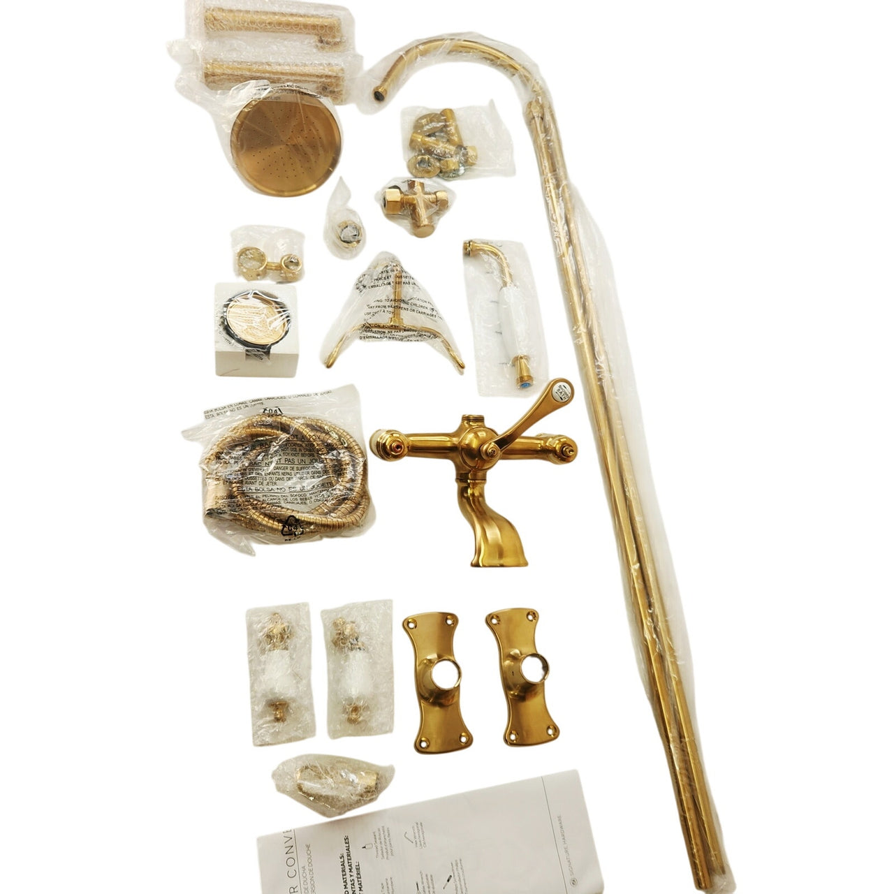 Signature Hardware 483852 English Rim Mount Tub/Shower Conversion - Brushed Gold