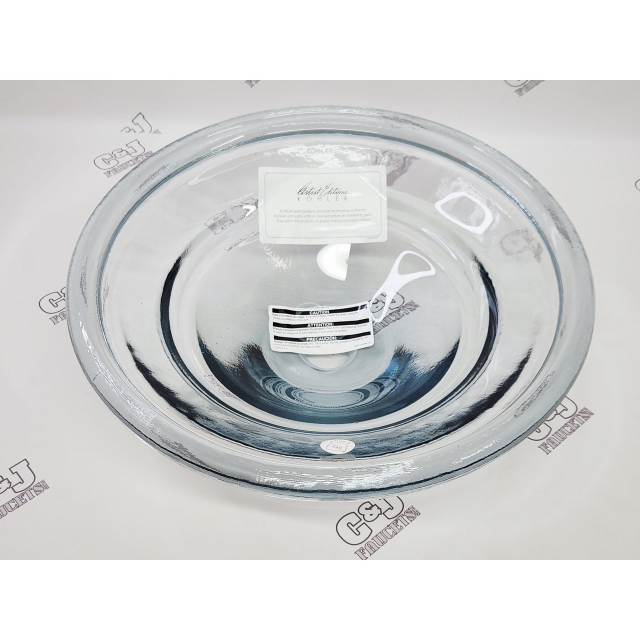 Kohler 2276-B11 Spun Glass 17-1/2in Round Vessel Bathroom Sink No Overflow - Ice