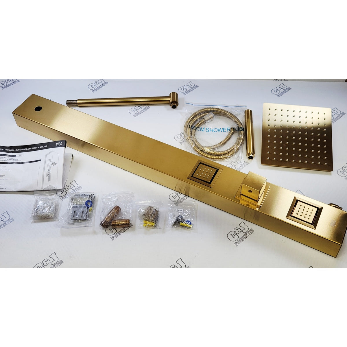 Vigo VG08014MG Orchid 1.8 GPM Retrofit Shower Panel - Matte Brushed Gold