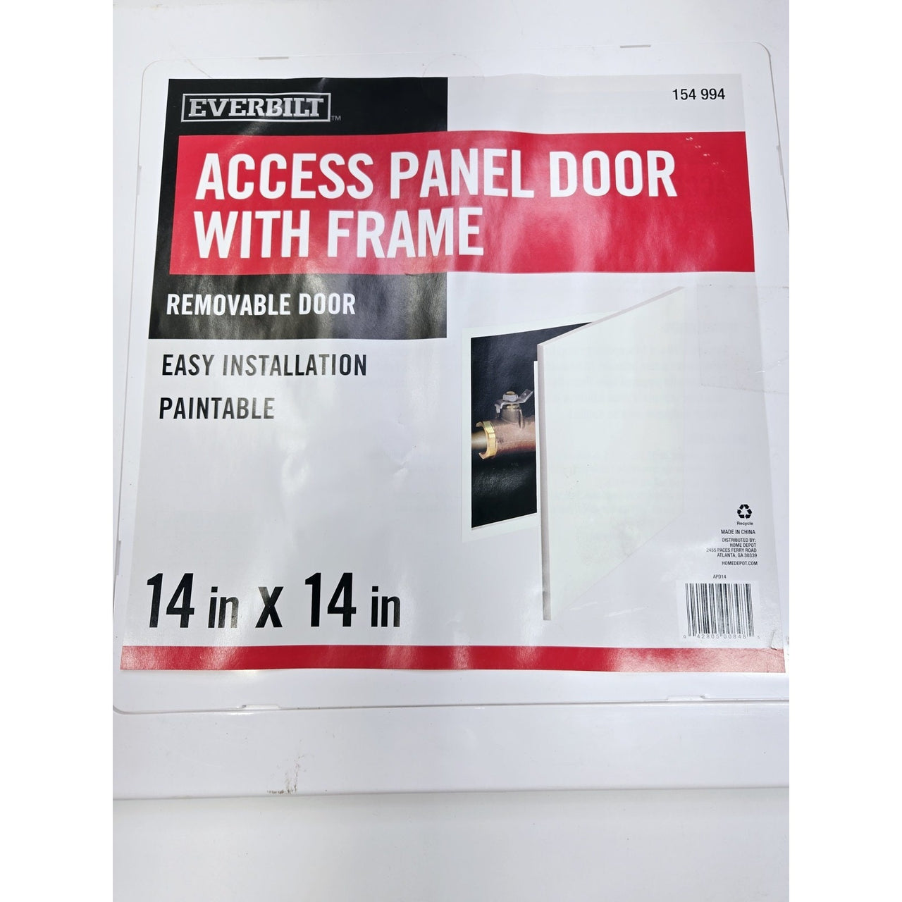 Everbilt 154994 14"x14" Wall Access Panel with Frame - White
