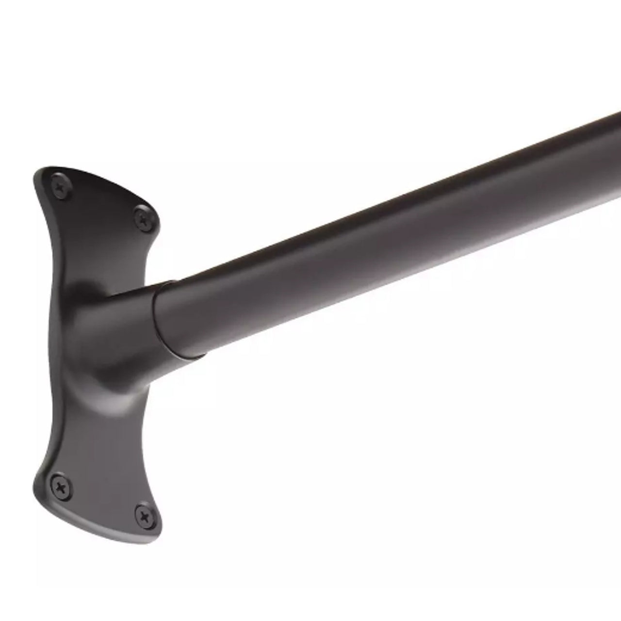 Signature Hardware 466741 60" Straight Brass Shower Rod - Matte Black