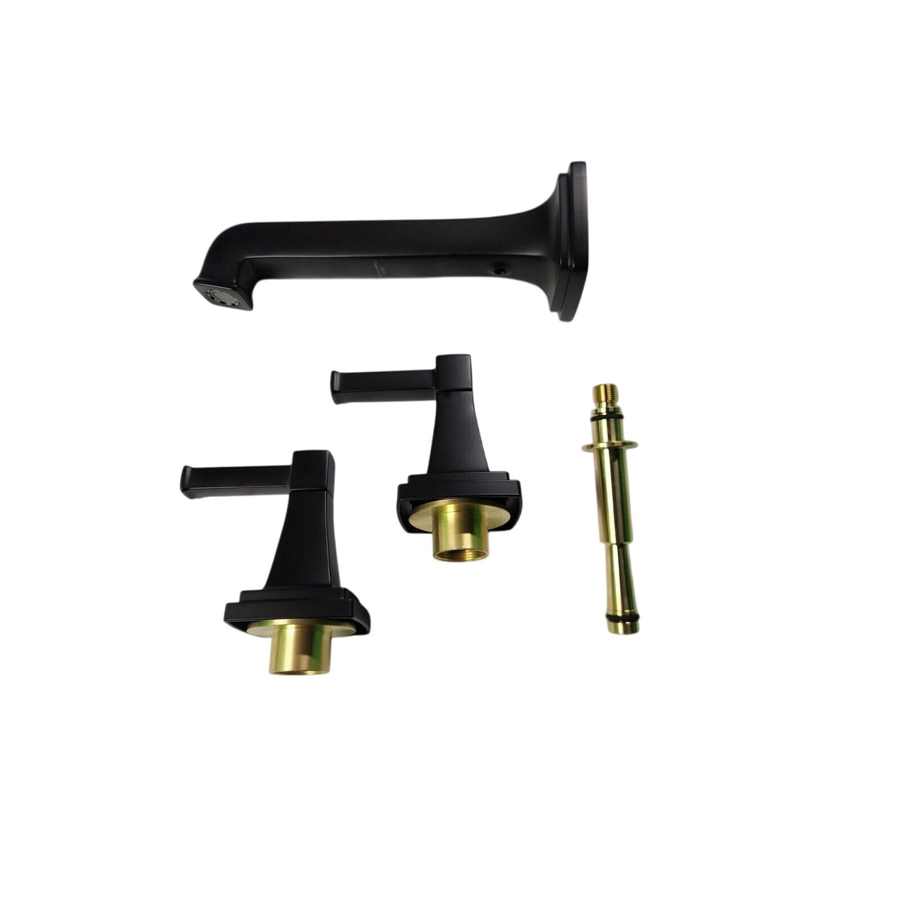 Kohler T26432-4-BL Riff Widespread Wall-Mount Bathroom Faucet, 1.2 GPM - Black