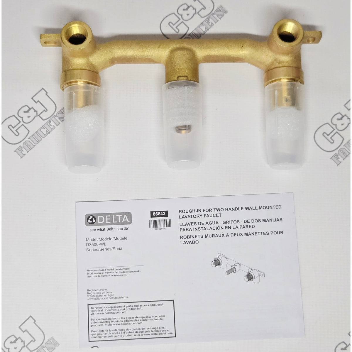 Delta R3500-WL Ara 8 in. Wall-Mount Lavatory Rough-In