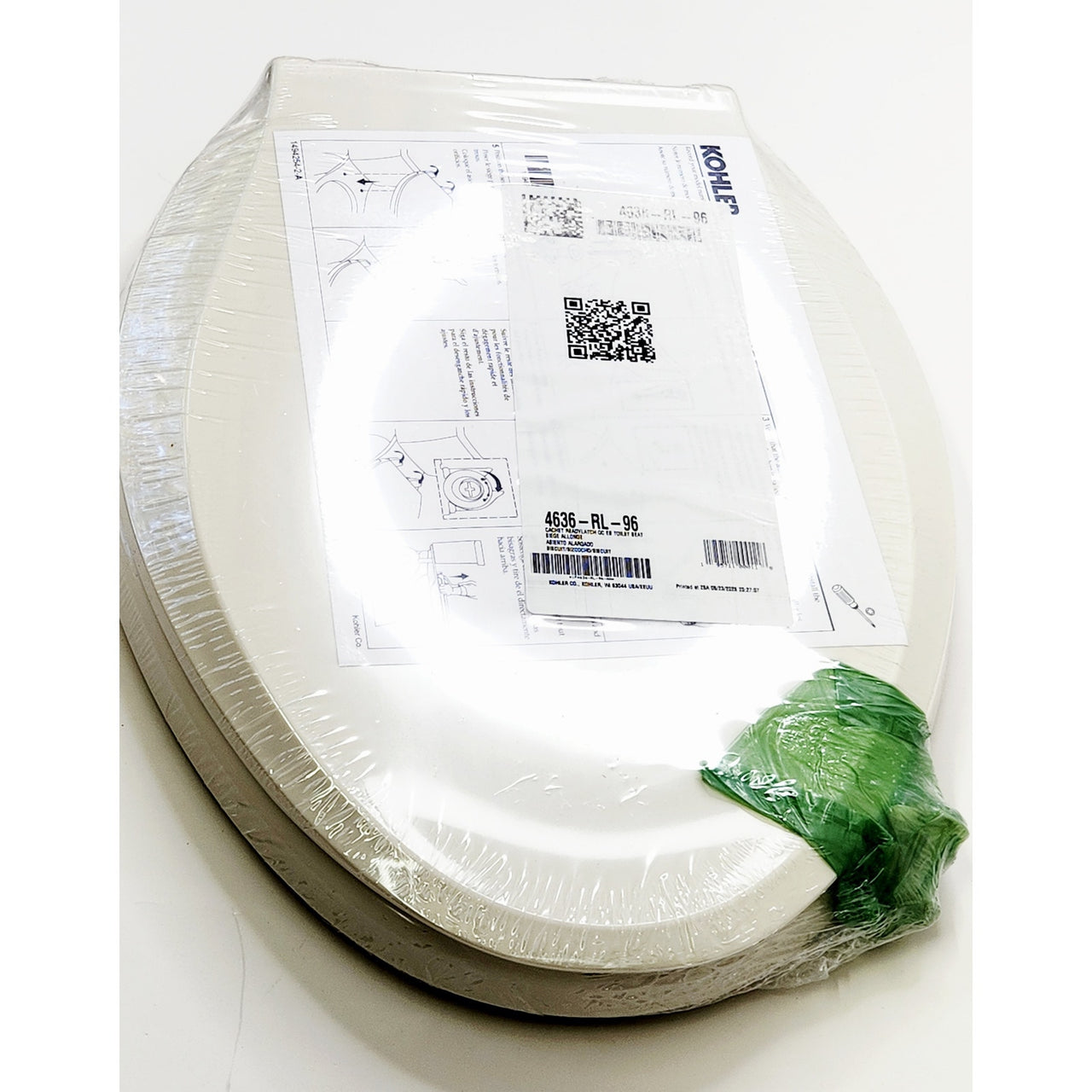 Kohler 4636-RL-96 Cachet Elongated Closed-Front Toilet Seat w/Soft Close-Biscuit