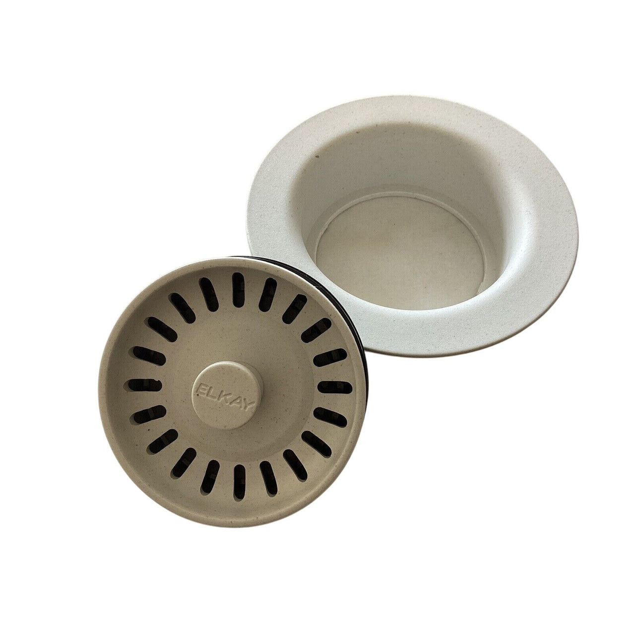 Elkay LKQD35WH Polymer Disposer Flange with Removable Basket Strainer - White