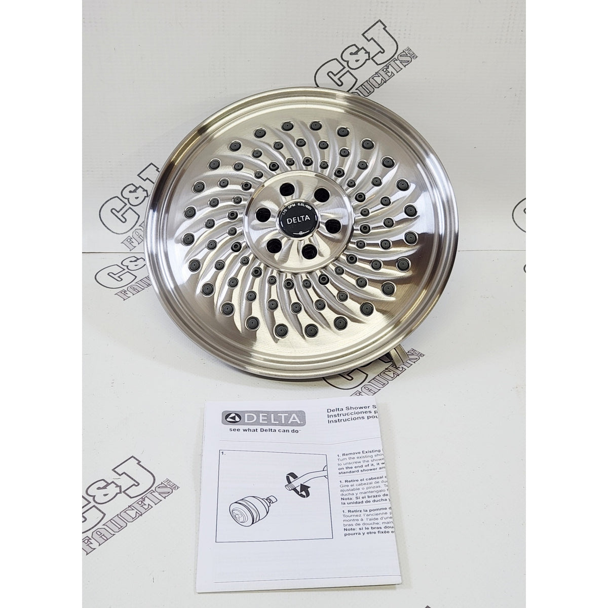 Delta 52687-SS H2Okinetic 1.75 GPM 3-Setting Raincan Shower Head - Stainless