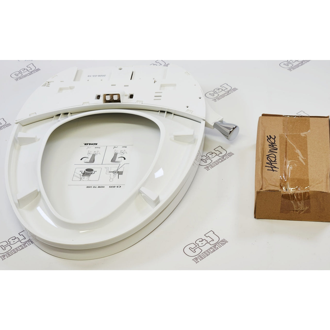 Kohler 98804-CP-0 PureWash M300 Elongated Bathroom Bidet Toilet Seat - White