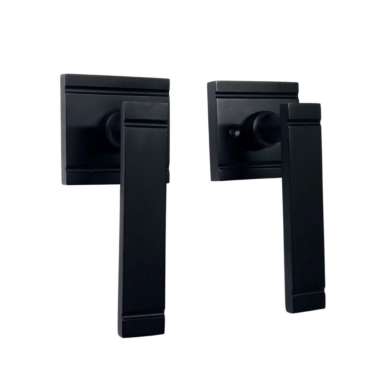 Signature Hardware 479102 Piran Right Handed Dummy Door Lever Set - Matte Black