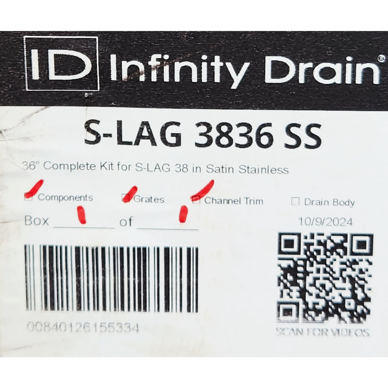 Infinity Drain S-LAG 3836 SS 38 Series 2 in. PVC Shower Drain - Satin Stainless