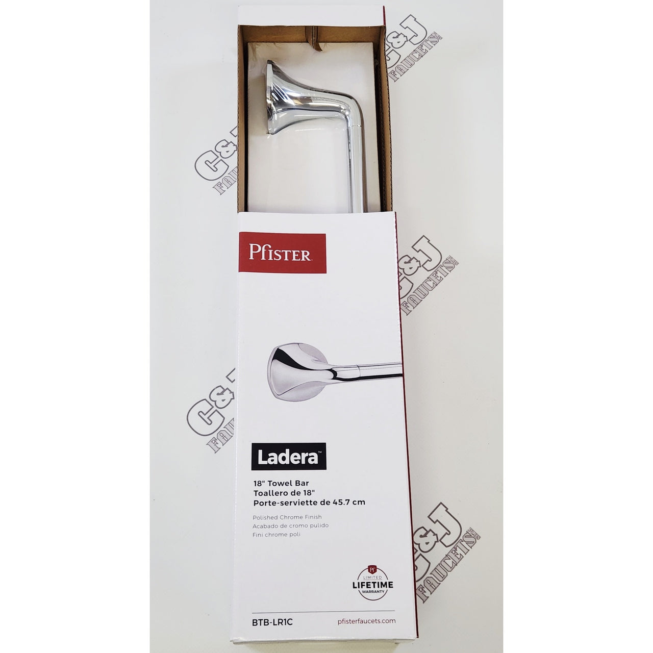 Pfister BTB-LR1C Ladera 18" Wall Mount Towel Bar - Polished Chrome