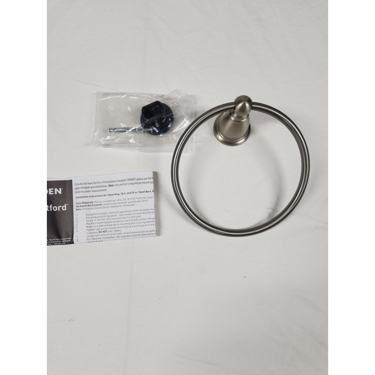 Moen YB2286BN Brantford Traditional Bathroom Hand Towel Ring - Brushed Nickel