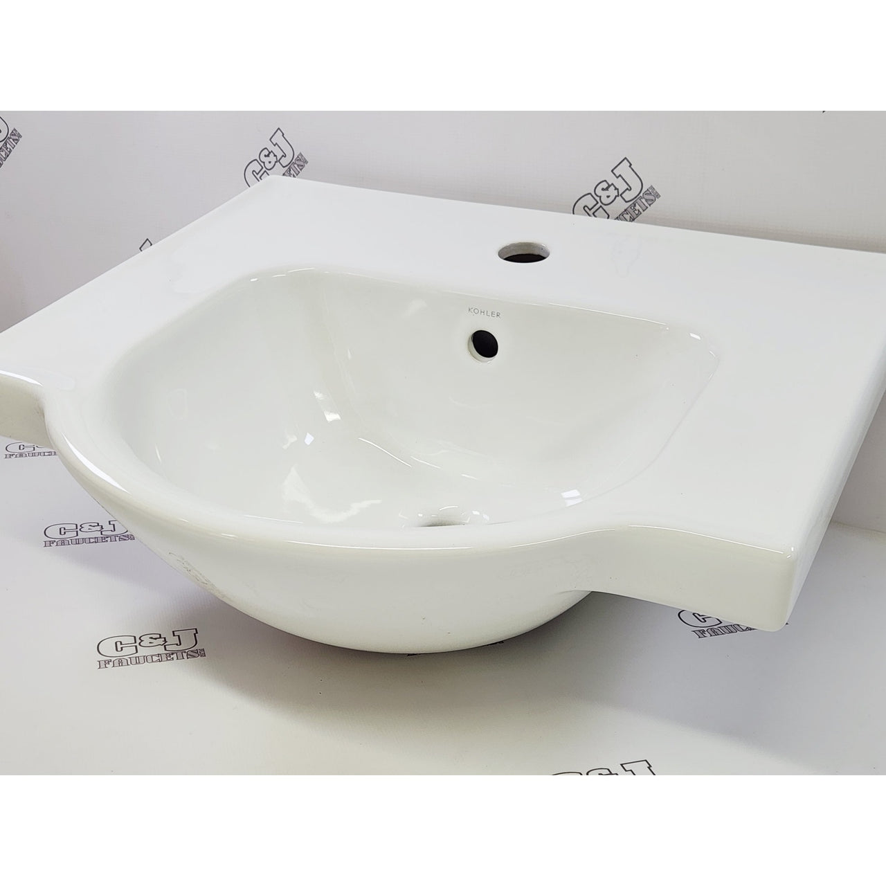 Kohler 5247-1-0 Veer 21" Pedestal Bathroom Sink with One Hole & Overflow - White